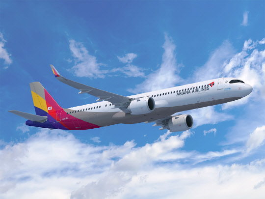 아시아나항공 A321 항공기. <아시아나항공 제공>